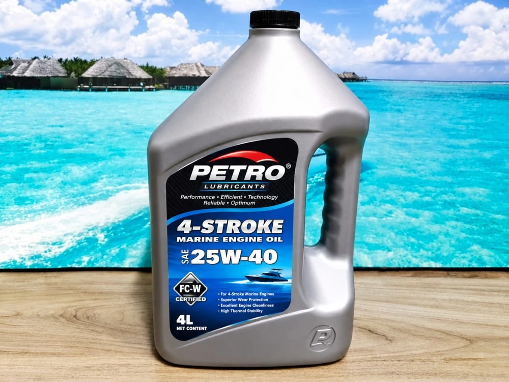 Petro 4-Stroke Marine Engine Oil SAE 25W-40, FC-W Certified, 4L